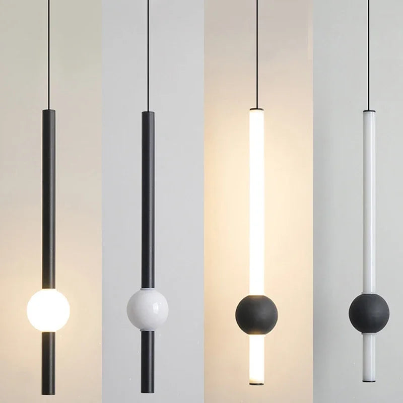 lustre à barre longue suspension avec éclairage led - vue 7 sur 14