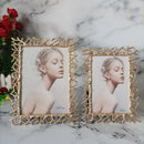 Golden Silver Art Photo Frame,Desktop Photo Display Ornaments,Bedroom Portrait Decor,Exquisite Creative Branch,Metal Photo Frame