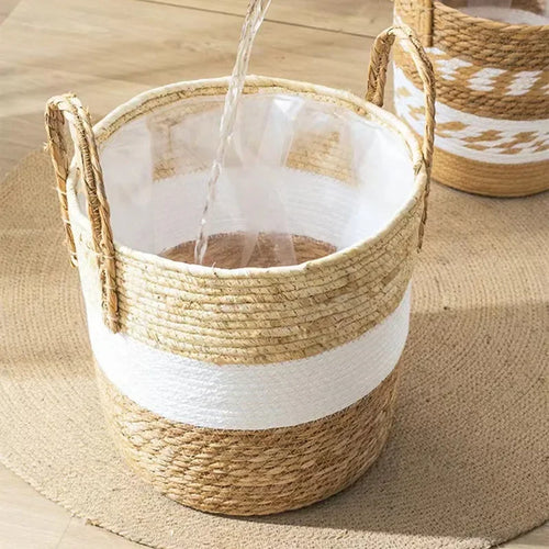 panier de jardinière en osier pour fleurs décoration jardin rangement