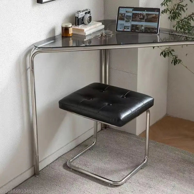 Nordic Stainless Steel Bench Cloakroom Vintage Bed End Stool Iron Wrought Door Shoe Change, Dining Room Benches - vue 7 sur 12