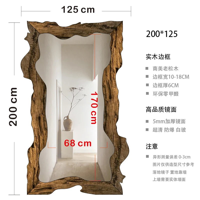 miroir moderne de luxe sur pied en bois décoratif pour la maison - vue 18 sur 18