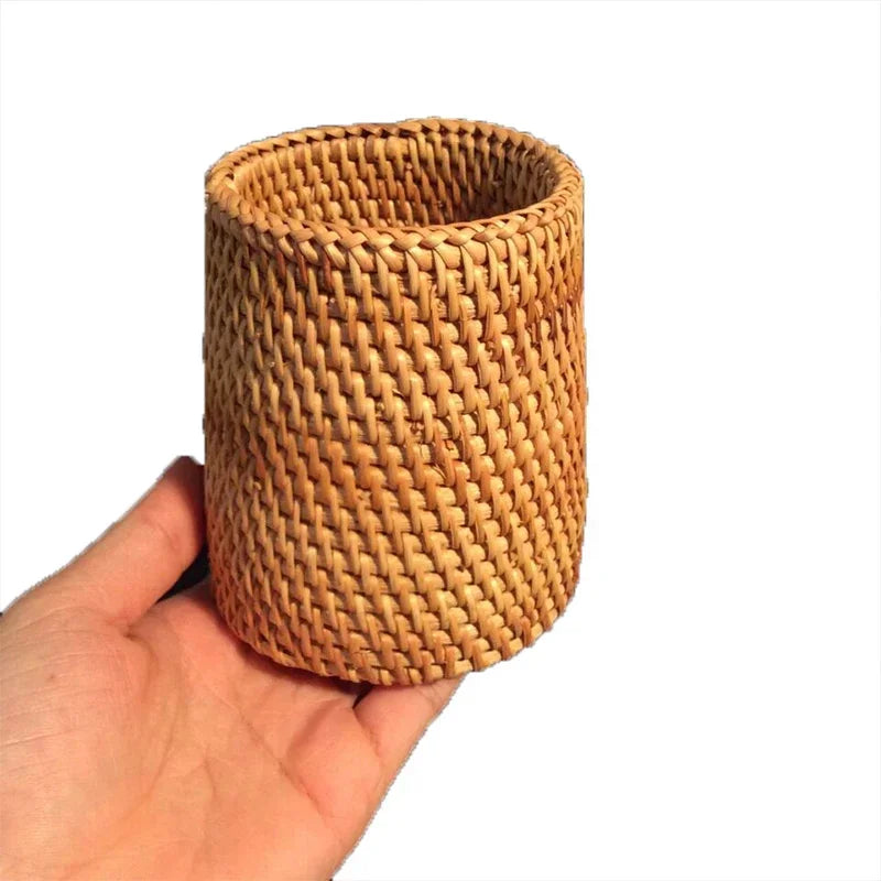 boîte de rangement en rotin pour ustensiles et vaisselle - vue 8 sur 9