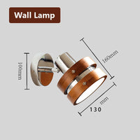 applique murale punk antique en bois massif avec lumières LED rotatives