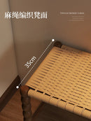 Creative Gourd Stool, French Woven Solid Wood Stool, Household Shoe Changing Stool, Living Room Sofa Side Shelf