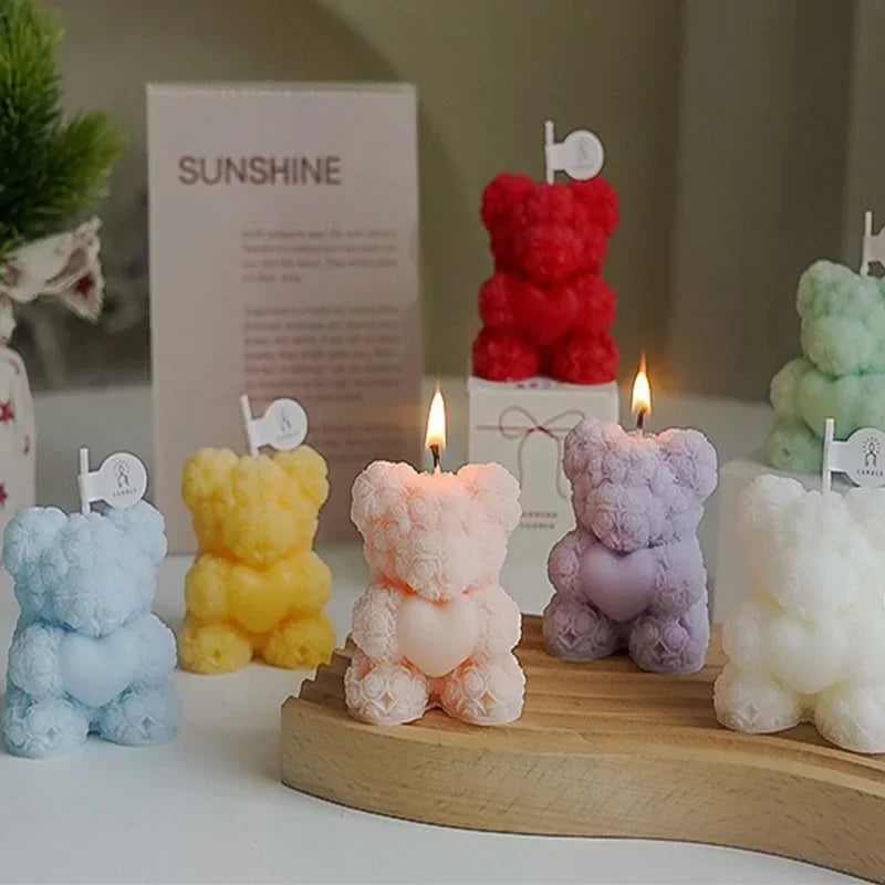 bougie ours en cire de soja parfumée pour détente - vue 2 sur 13