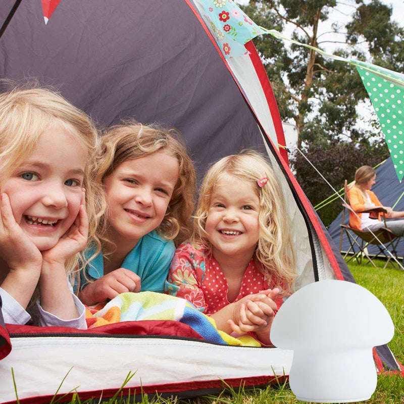 Champignon veilleuse LED Silicone capteur tactile batterie lampe chambre décor bébé chevet décoration lampes cadeau de noël - vue 6 sur 8