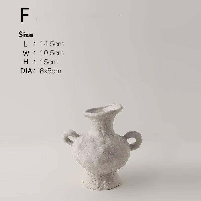 Hydroponics Nordic Style Simple Flower Pot, Ceramic White Vases, Table Accessories, Bathroom Aesthetic Room Decoration - vue 12 sur 15