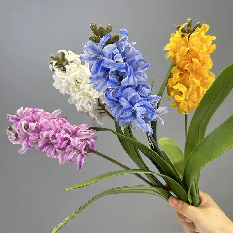 lot de 2 fleurs artificielles en jacinthes réalistes pour décoration intérieure