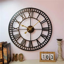 horloge murale en métal chiffres romains décorative silencieuse
