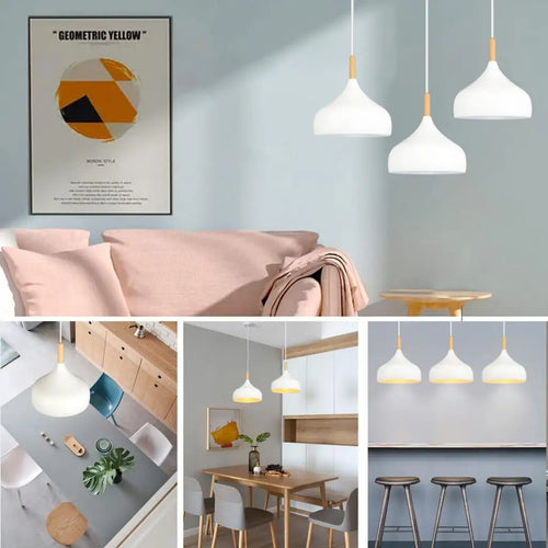 Suspension nordiques lampes de plafond multicolores modernes luminaires suspendus Bar café chambre cuisine salle à manger Restaurant - vue 6 sur 17
