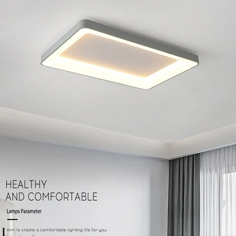 plafonnier led simple rectangulaire pour intérieur moderne - vue 7 sur 10