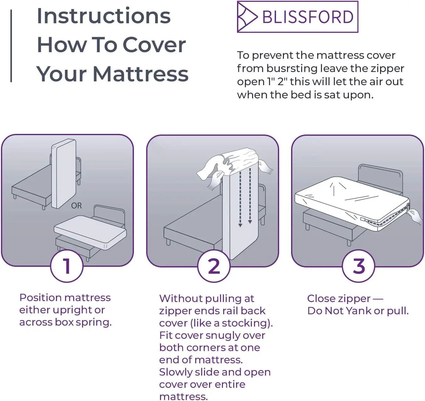 Six-Sided Waterproof Zippered Mattress Encasement, Breathable, Noiseless, Machine-Washable Zipped Mattress Cover, - vue 6 sur 8
