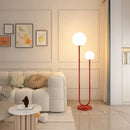 lampadaire simple en métal avec 3 gradations et verre