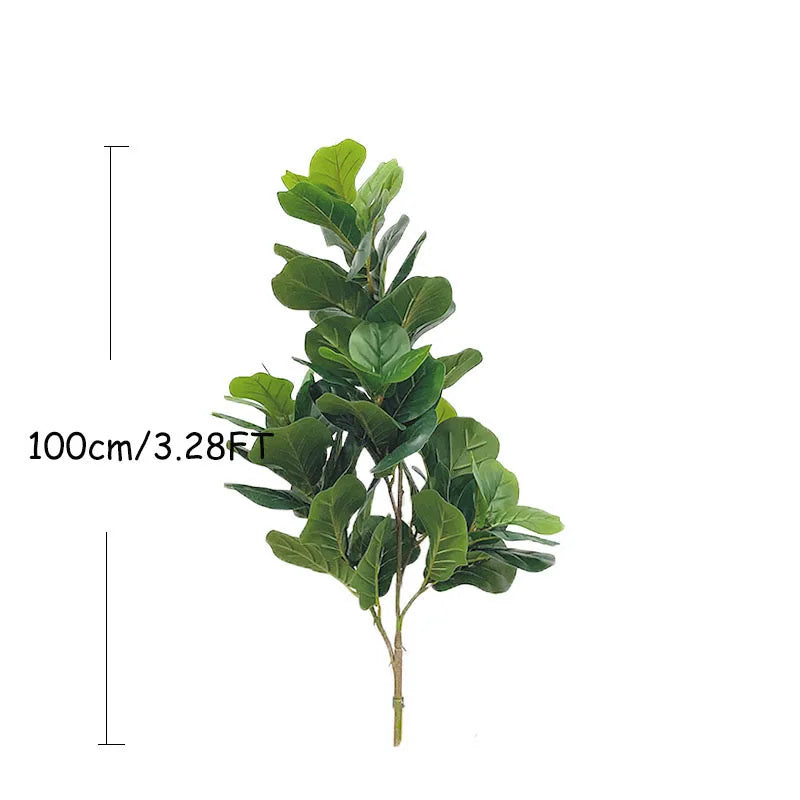 arbre tropical artificiel avec grandes branches et feuilles en plastique - vue 12 sur 12
