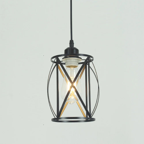 suspension vintage en cage métallique style industriel