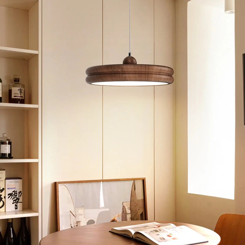 lustre médiéval lampe bar style japonais en rondins suspendue