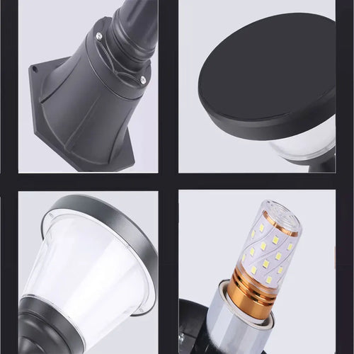 Modern garden lamp posts for decorative outdoor waterproof lighting - vue 8 sur 8