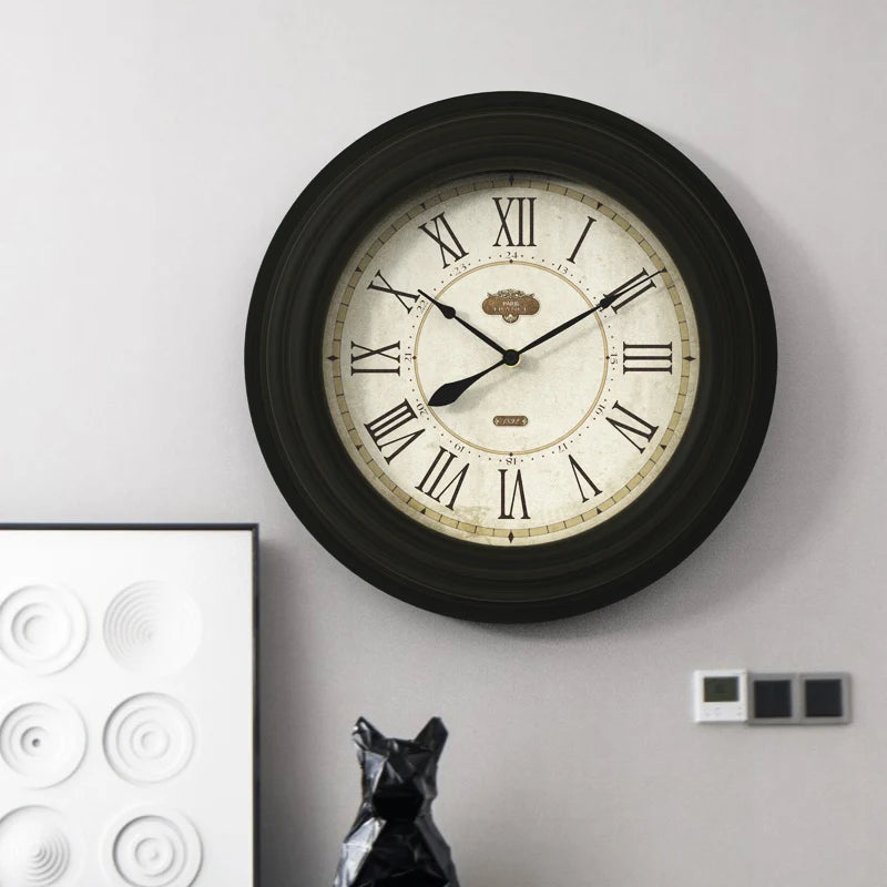 horloge murale rétro style industriel pour décoration intérieure - vue 4 sur 8
