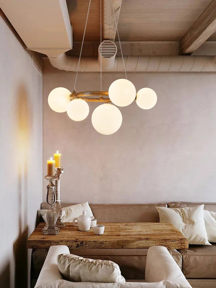 lustre wabi sabi suspendu pour décoration intérieure élégante - vue 5 sur 9