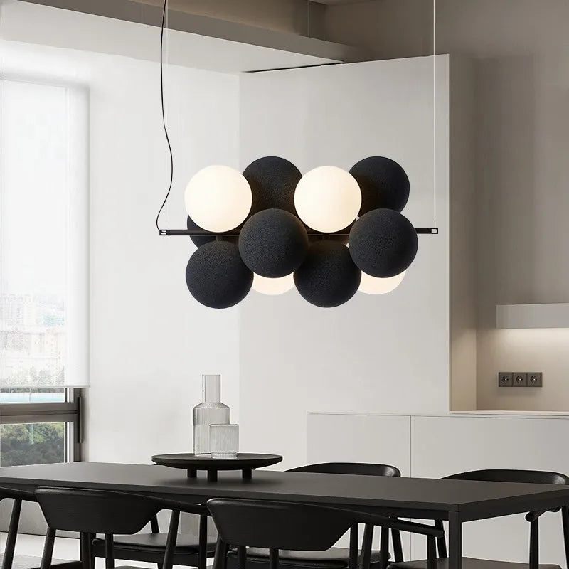 lustre créatif en velours design pour espace contemporain - vue 3 sur 12