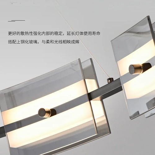 lustre led en verre style simple et moderne pour décoration intérieure