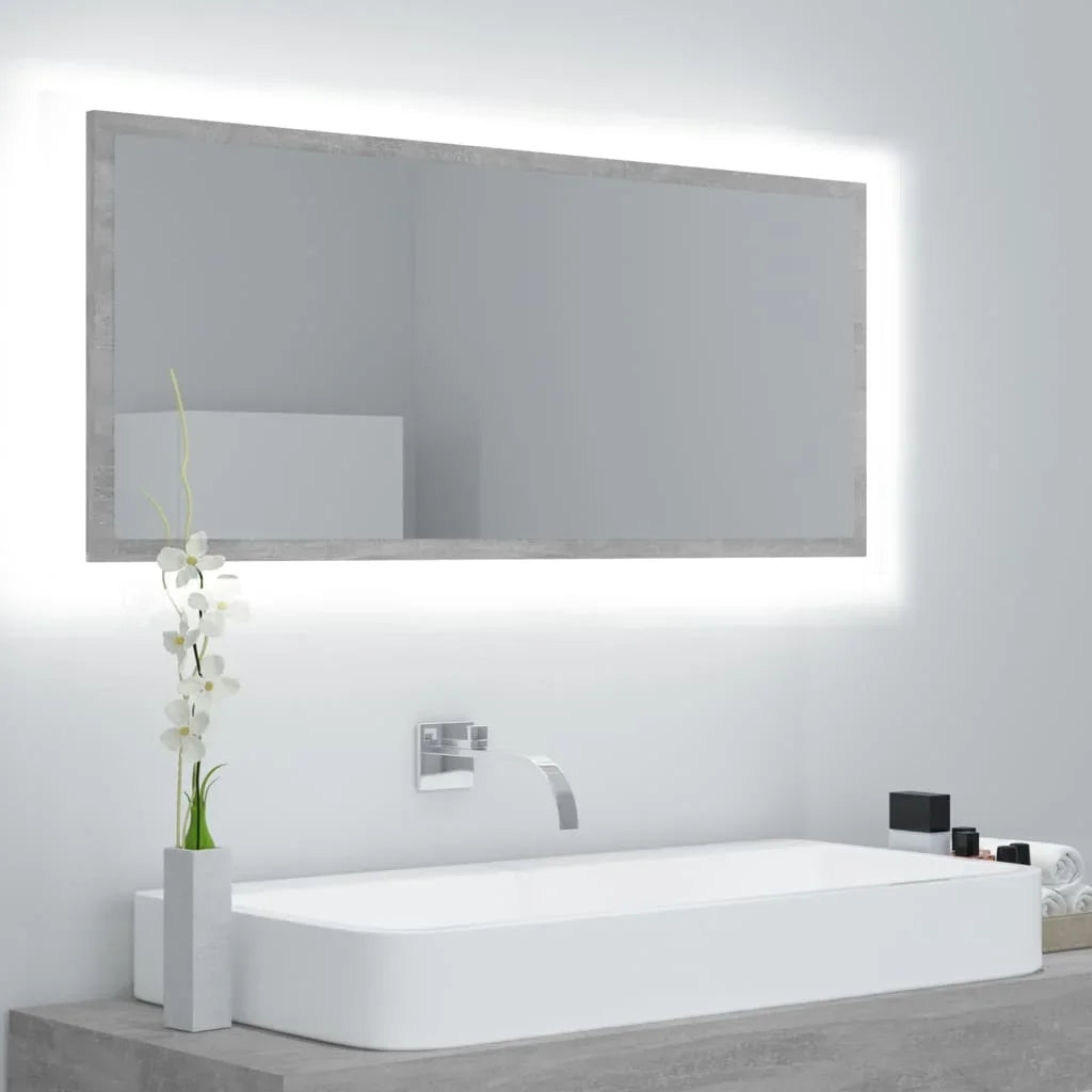 LED bathroom gray concrete 100x37cm acrylic, modern Dressing room furniture girl bedroom bedside cabinet storage vanity wardrobe