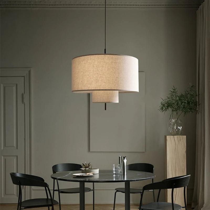 Nordique calme vent créatif suspension Simple Style moderne salon chambre Restaurant hôtel lin tissu Art suspension