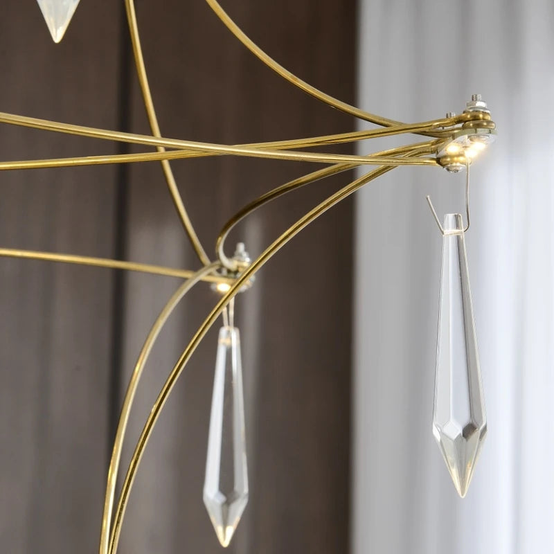 lustre postmoderne en cristal de luxe design nordique led - vue 6 sur 6