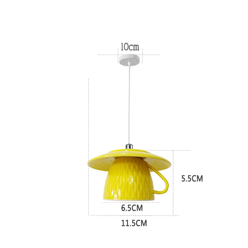 suspension moderne en céramique led théière pour cuisine - vue 12 sur 30