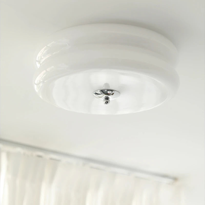 plafonnier led en verre style rétro pour décoration moderne - vue 3 sur 8
