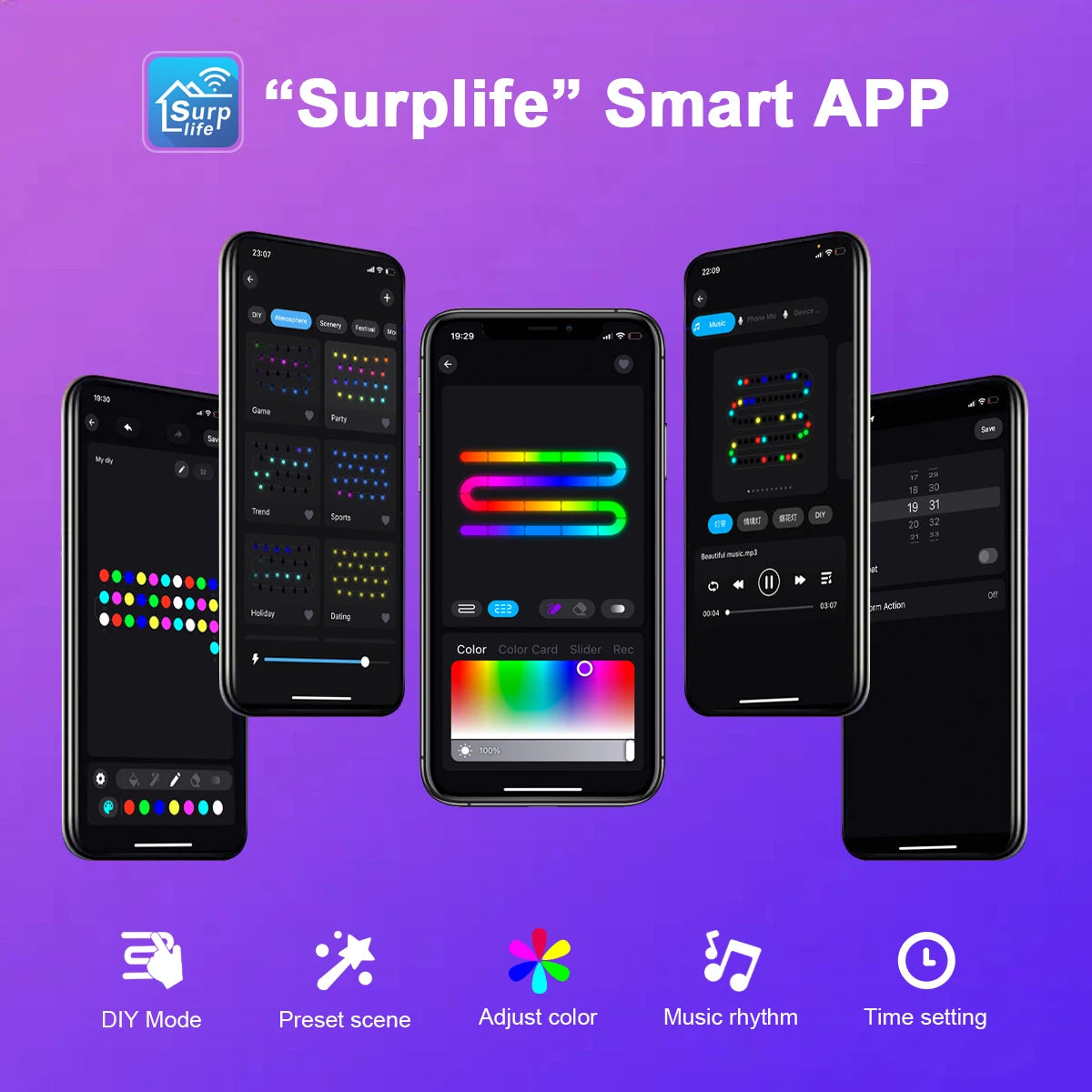 guirlande lumineuse led extérieure étanche bluetooth 25 ampoules décoratives - vue 3 sur 6