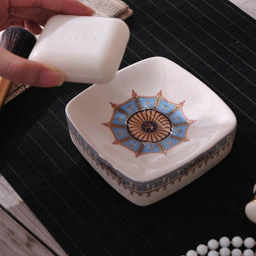 boîte à savon céramique européenne avec drainage créative pour salle de bain
