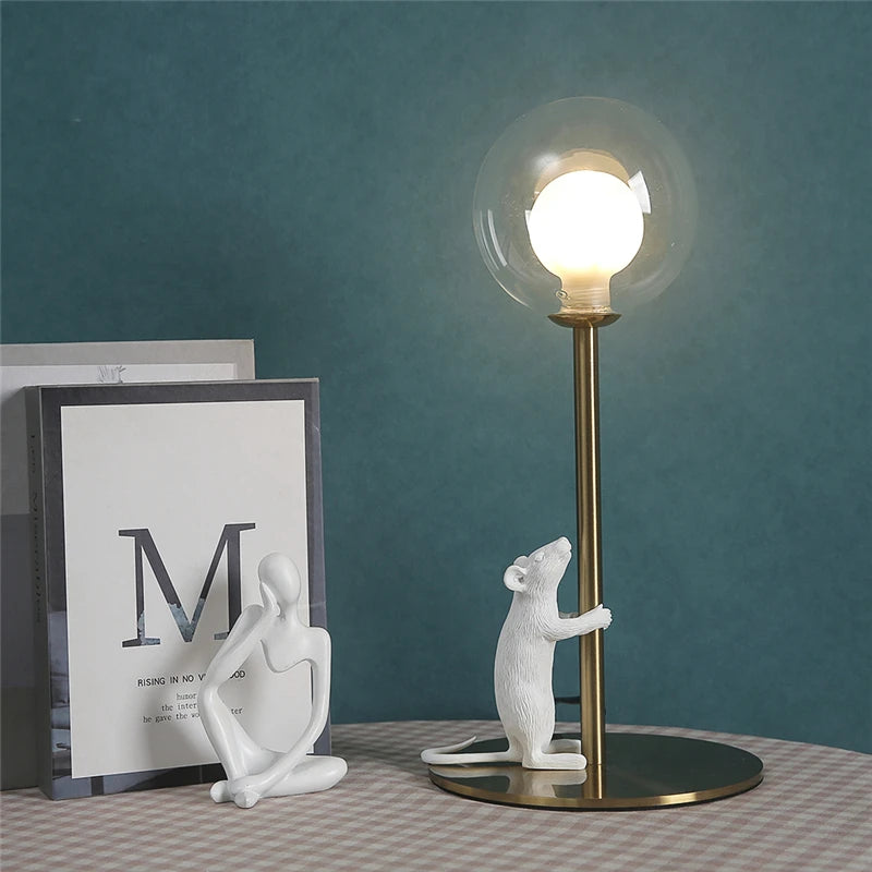 lampadaire moderne souris en résine lampe à LED décoration créative - vue 4 sur 8