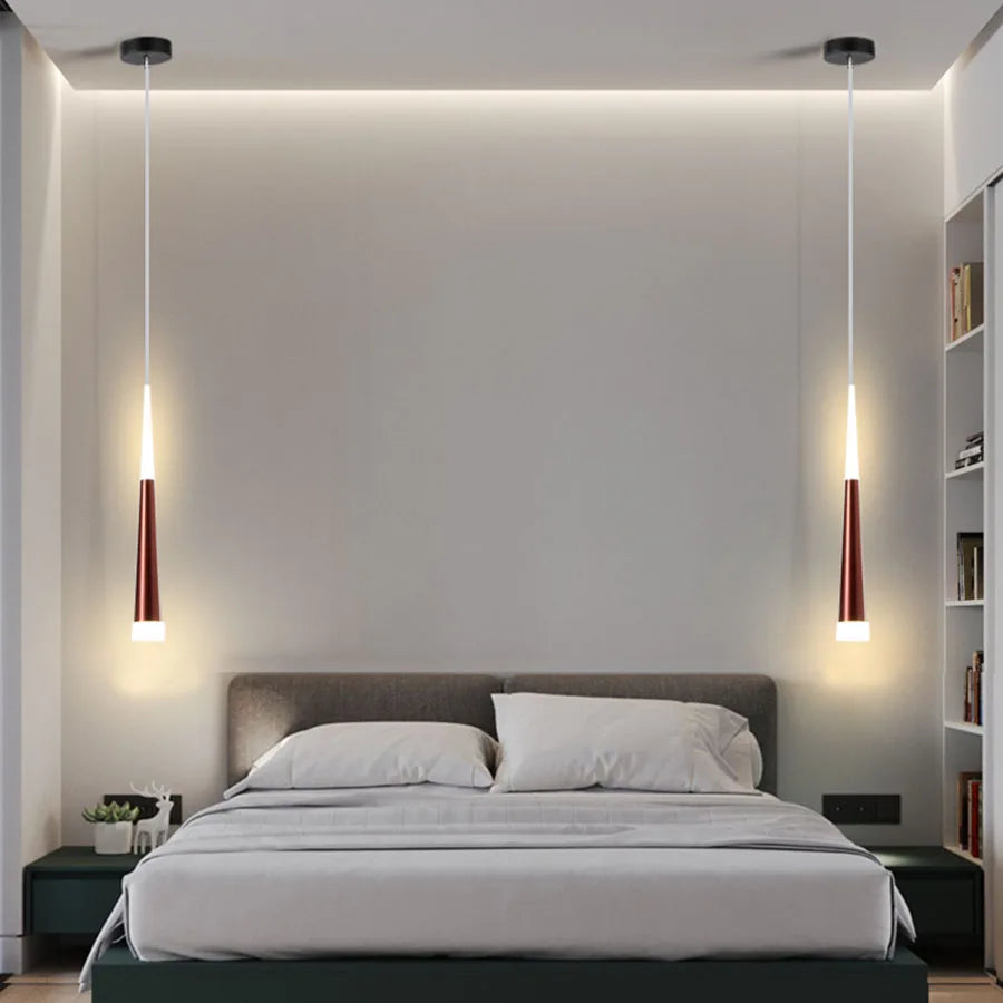 Nordique Long Tube chambre chevet Suspension lampe cuisine Suspension île salle à manger Table Suspension Suspension lumière - vue 6 sur 11