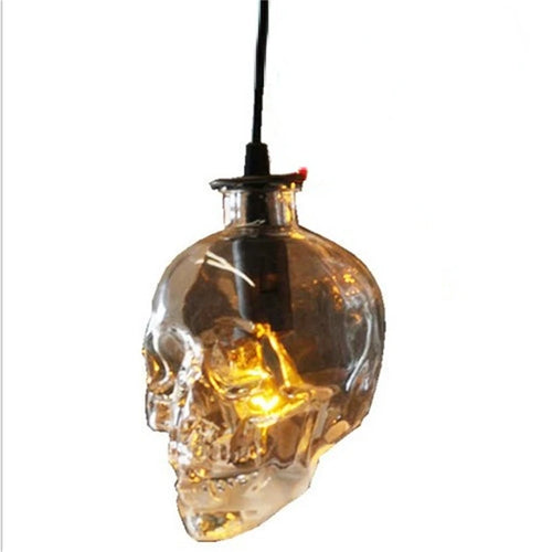 suspension loft américain rétro led crâne bouteille vin décoration café