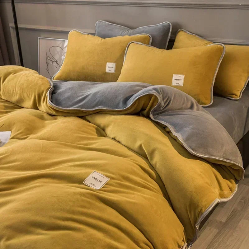 housse de couette en velours corail douce et moelleuse