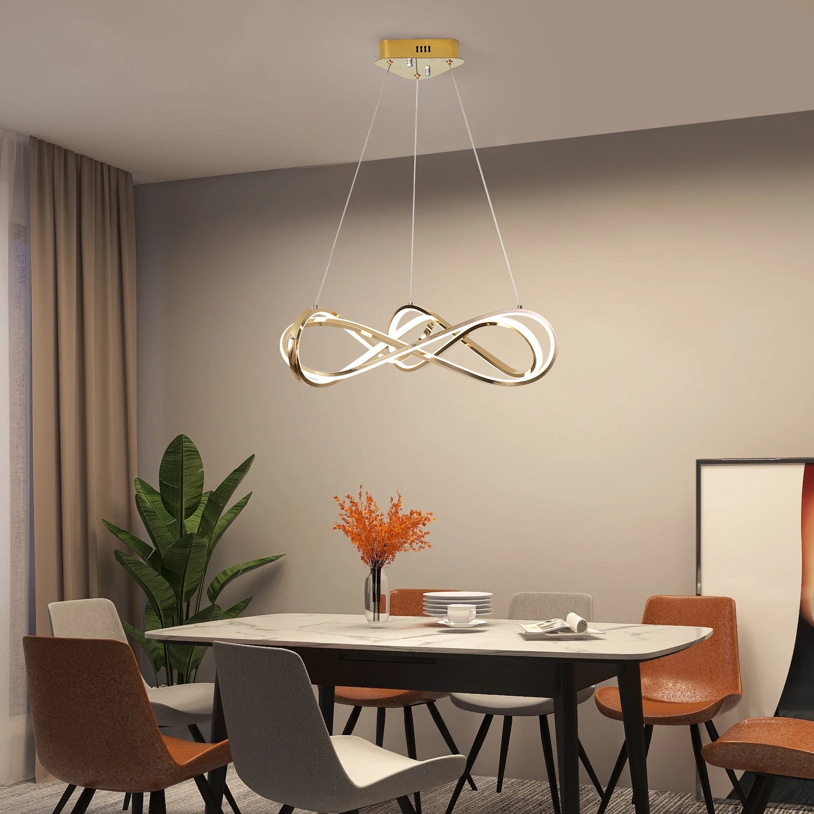 suspension design moderne avec télécommande et courbes élégantes - vue 3 sur 12