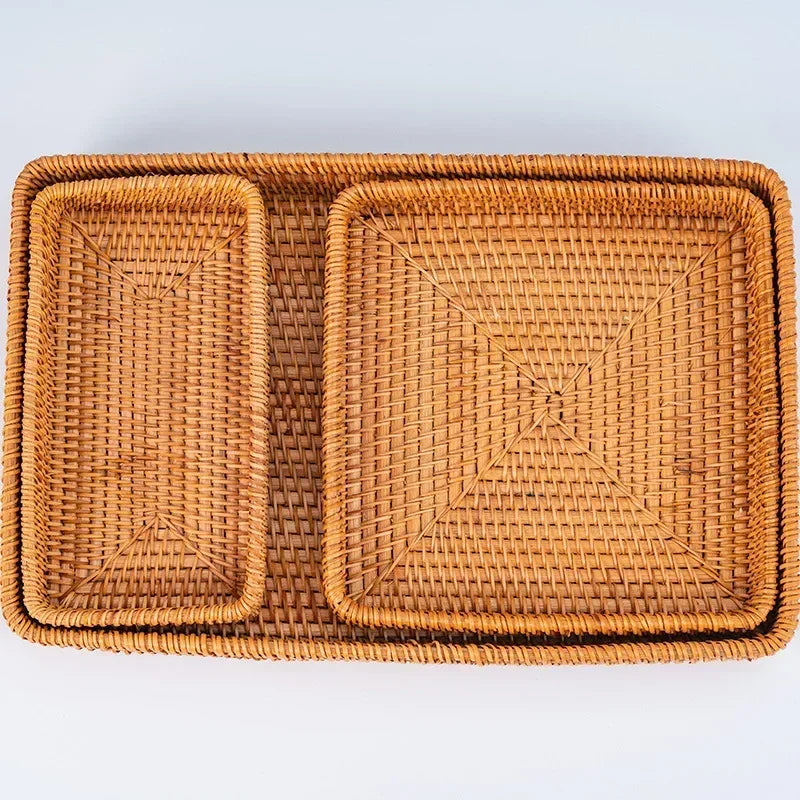 panier en rotin tissé pour rangement et décoration artisanale - vue 6 sur 9