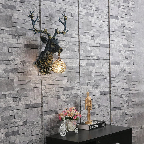 applique murale en résine design cerf pour décoration intérieure moderne - vue 4 sur 8
