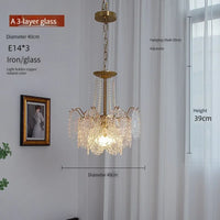 suspension moderne en verre clair style français luxe