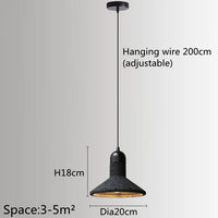 Suspension De Style Industriel Rétro Trou Noir Pierre LED Pendel Art Nordique Design Lustre pour Bar Salle À Manger Chambre