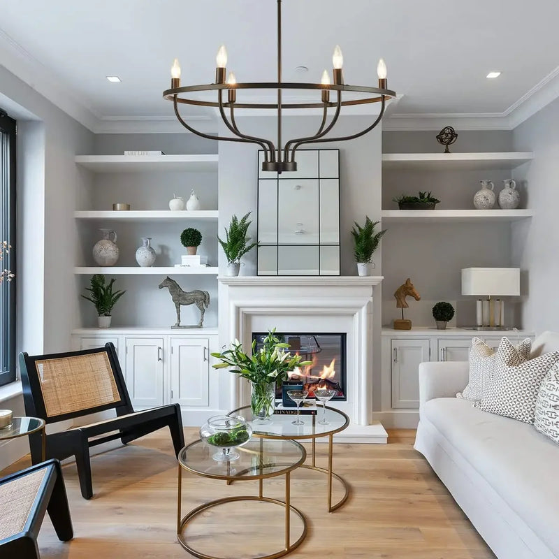 lustre suspension rétro led industriel anneau lumineux decorfixtures