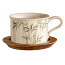 Mug en porcelaine style chinois fleuri avec cuillère