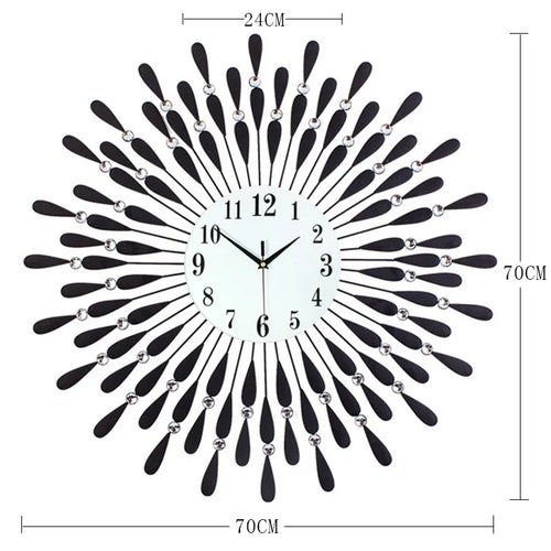 Crystal Sun Modern Style Silent Wall Clock 38X38/60X60/70X70cm, New Product Living Room Office Home Wall Decoration - vue 15 sur 14