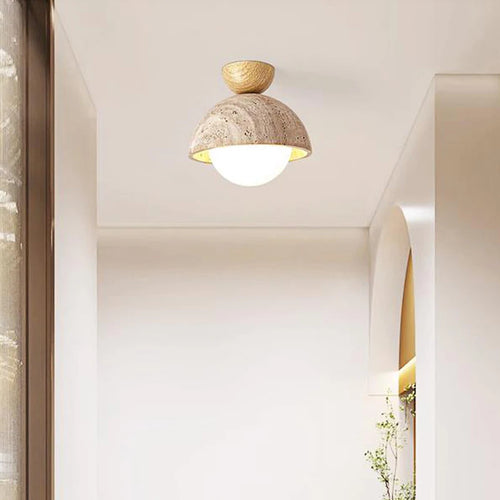 plafonnier scandinave travertin wabi sabi led marbre - vue 2 sur 8