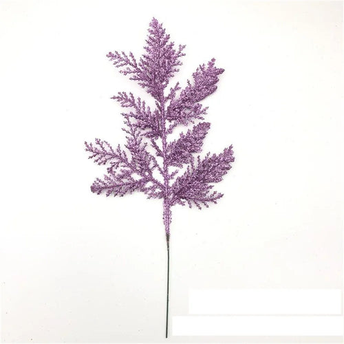 décoration de noël feuilles de pin paillettes pour bricolage couronne arbre - vue 7 sur 17