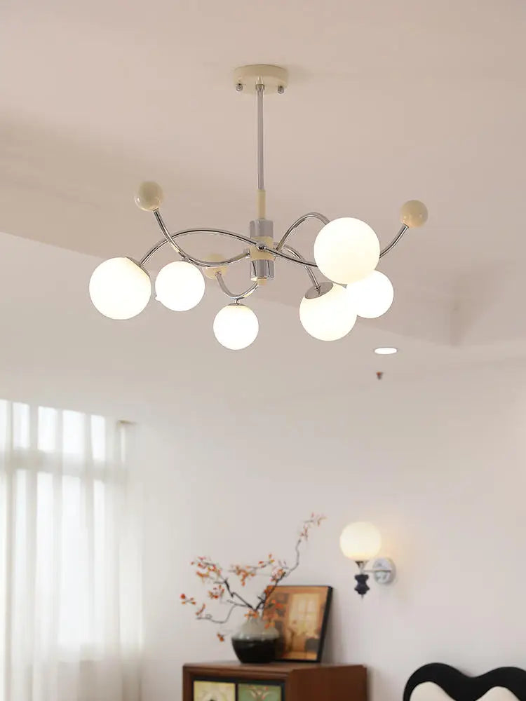 lustre à led en verre et fer pour décoration intérieure - vue 5 sur 9