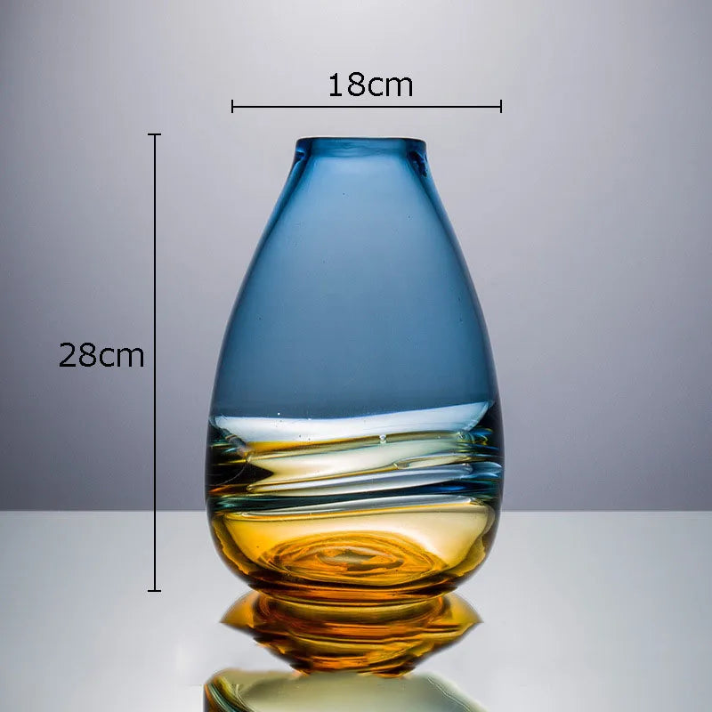 vase en verre dégradé pour décoration florale hydroponique - vue 8 sur 9