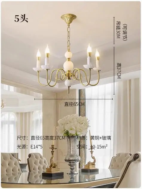 lustre en cuivre de luxe style vintage pour restaurant et salon - vue 9 sur 10
