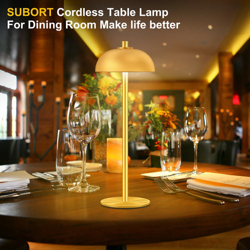 SUBORT Lampe de Table pour Chambre à Coucher Lampe Tactile sans Fil Rechargeable Camping Champignon Lampe créative Lumière d'ambiance USB-C Lampe de Bureau - vue 3 sur 8